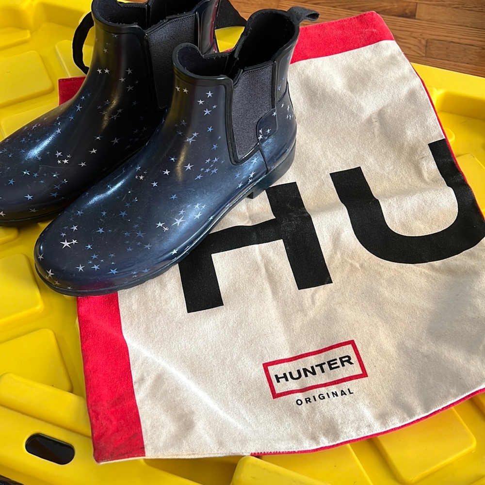 Blue Hunter rain boots